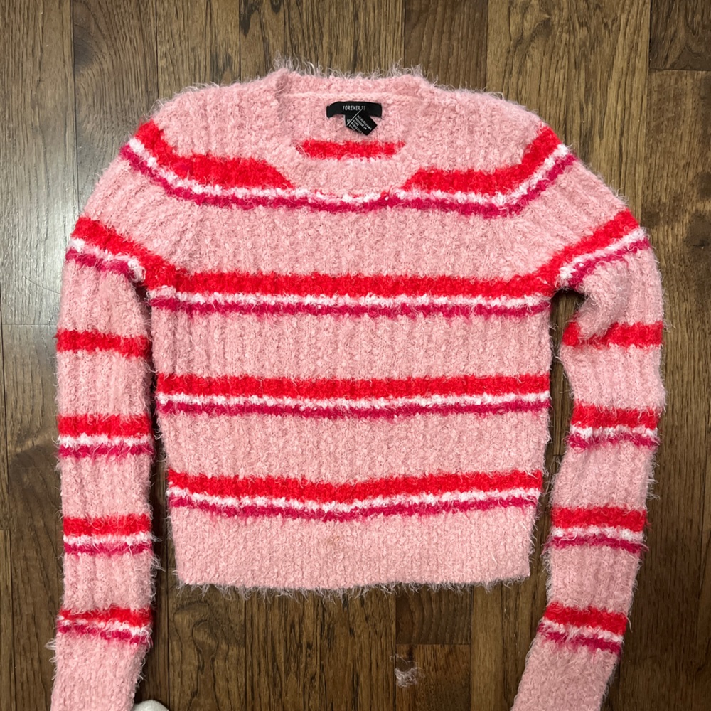 Forever 21 pink striped sweater. Size small.